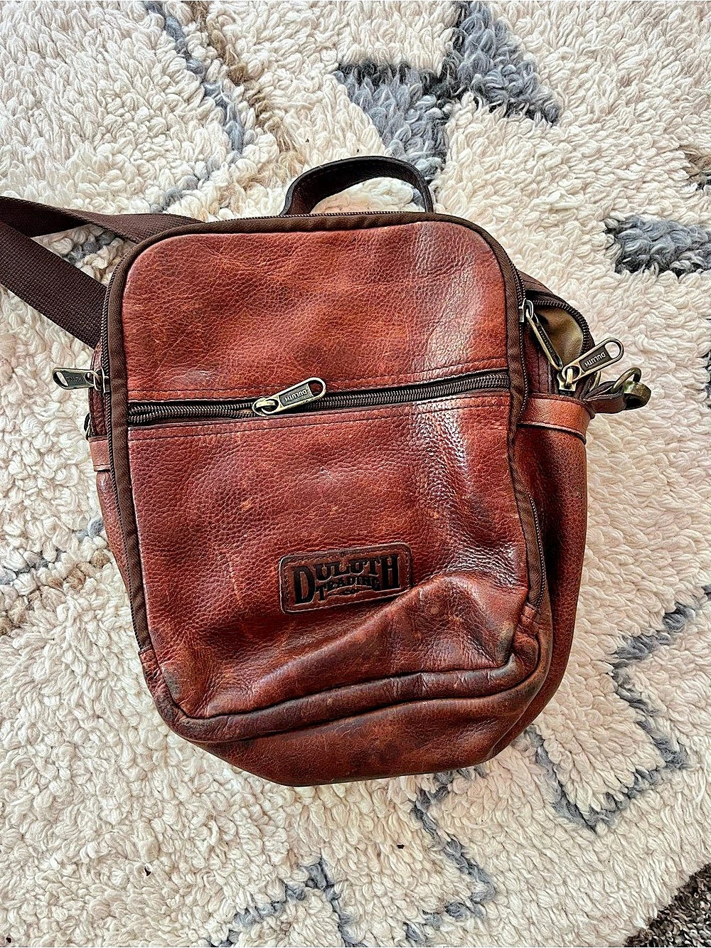 Duluth Leather Brown Leather Messenger Bag